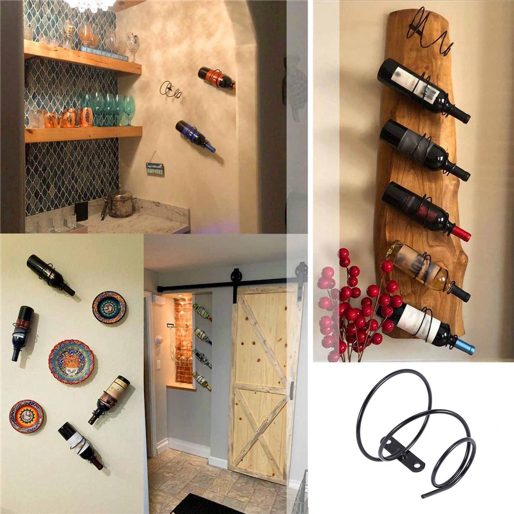 Wine Rack Wall Mount - 24 Saat Teslimat 3'lü Paket Basit