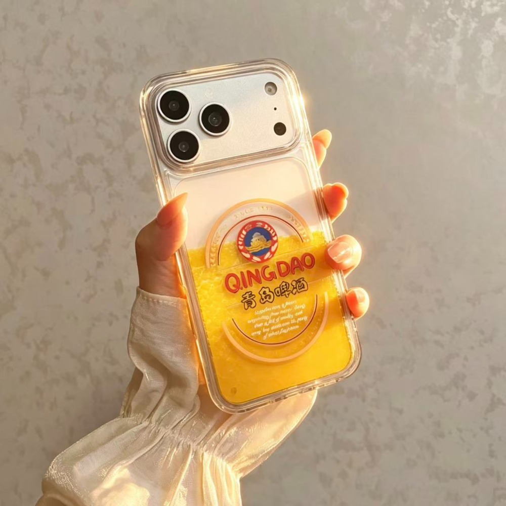 Beer & Wine Grab - Komik Qingdao Bira Sıvı Kumlu Telefon