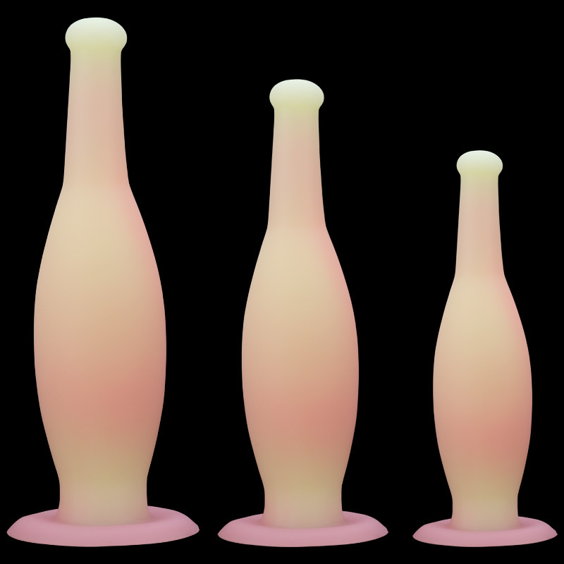 Wine Bottle Size - 3 Boyutta Anal Plug Pembe Şarap