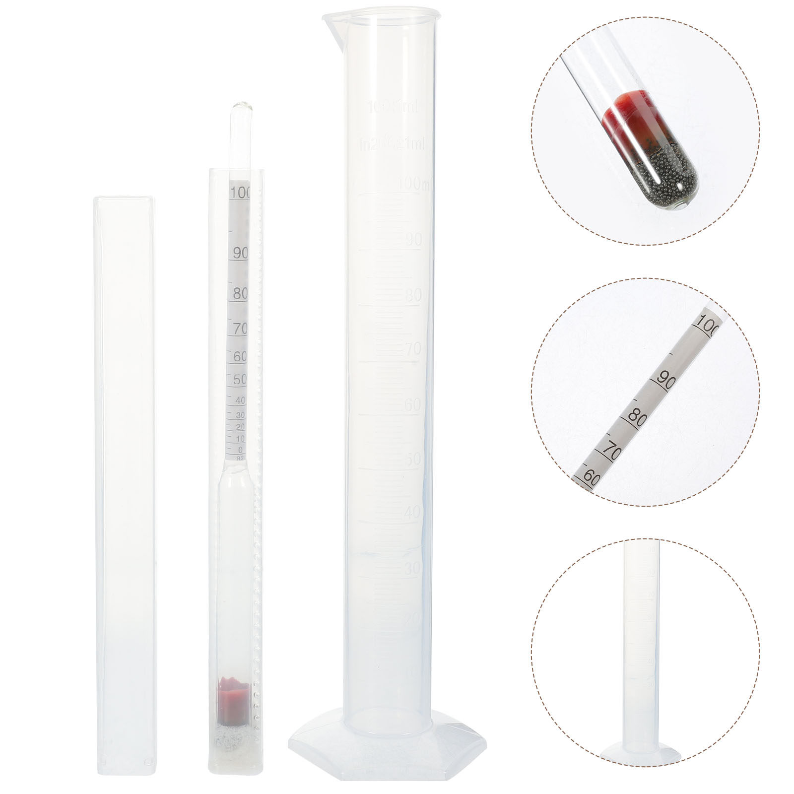 Wine To Beer Alcohol - 1 Set Üç Ölçekli Şarap Hidrometresi,