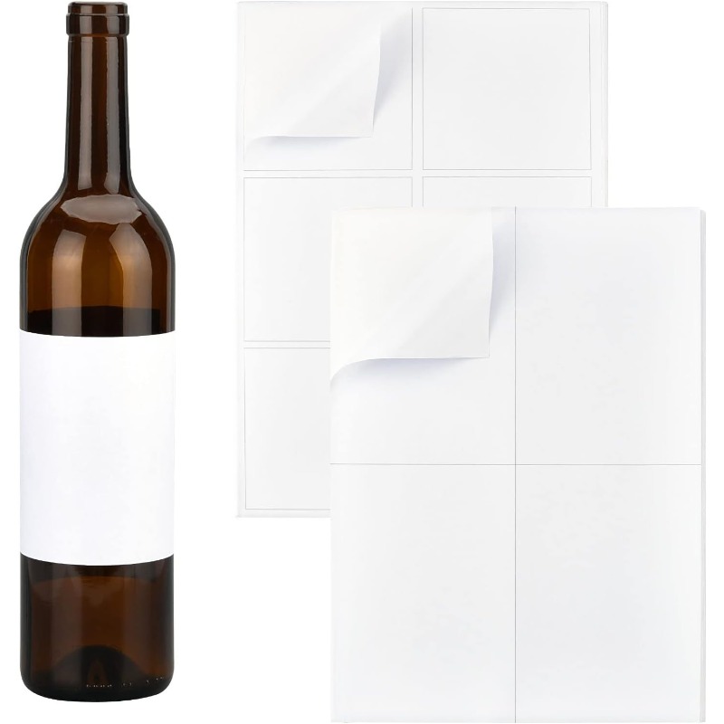 Wine Bottle Size - 20 yaprak/100 adet boş şarap etiketi