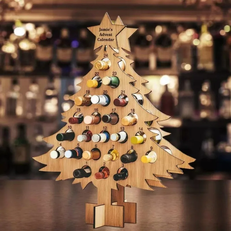 Wine Beer Rack - Noel ağacı ahşap şarap rafı zanaat
