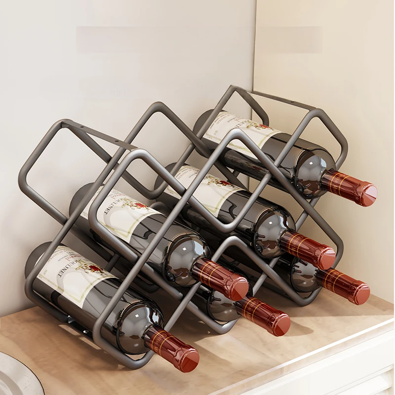 Wine Beer Rack - Metal Altıgen Şarap Rafı 5/8 Bölmeli