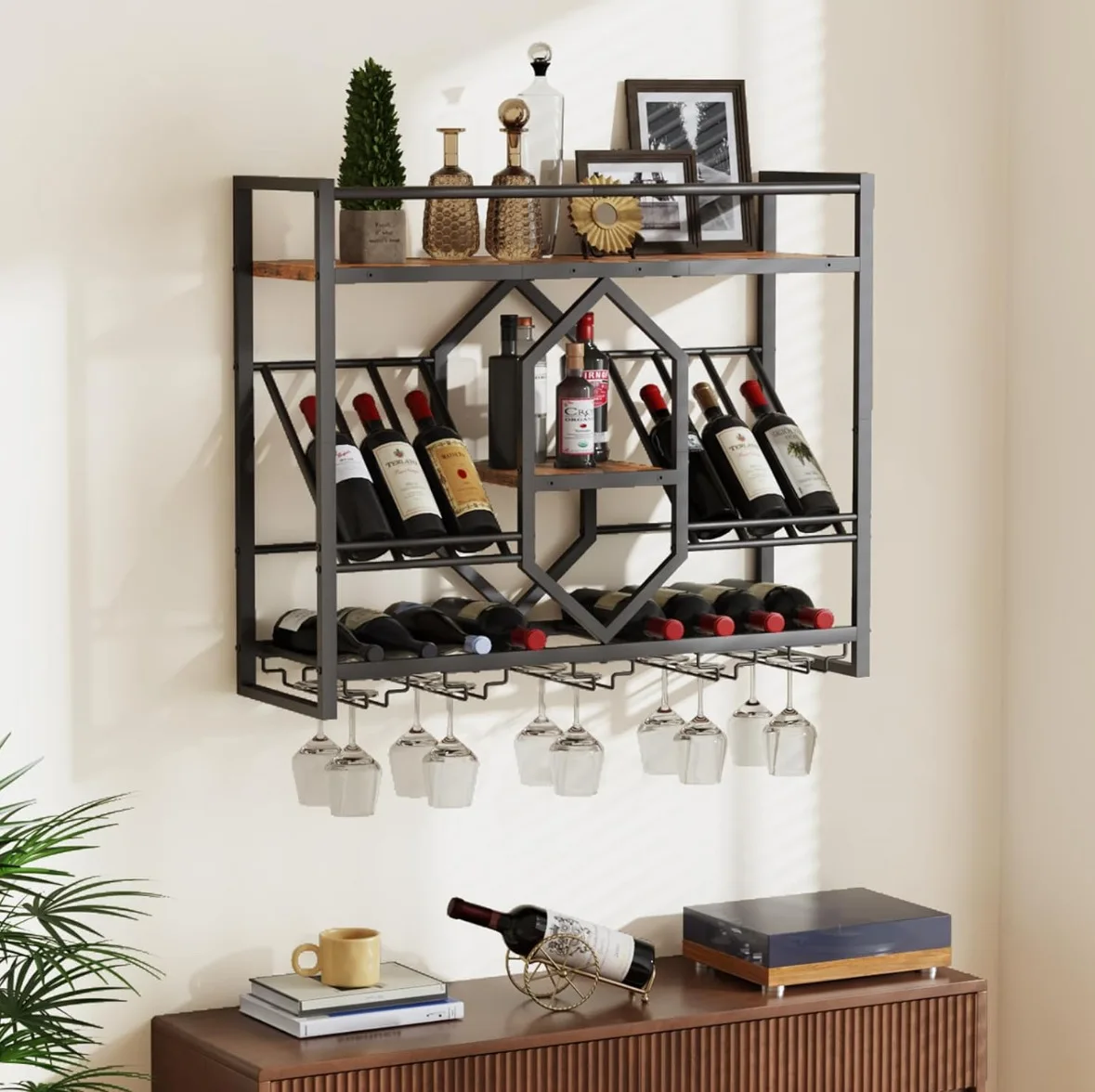 Ferforje bar şarap rafı, duvar - Wine Rack Wall Mount incelemesi ve fiyatı