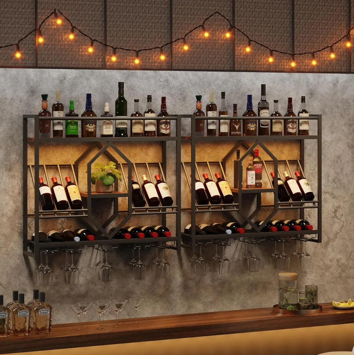 Ferforje bar şarap rafı, duvar - Wine Rack Wall Mount incelemesi ve fiyatı