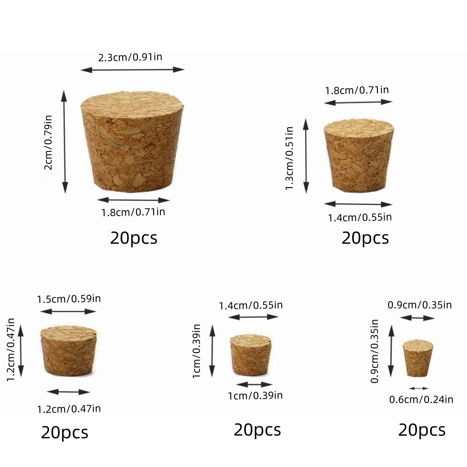 100 paket çeşitli mantar tıpal - Wine Bottle Size incelemesi ve fiyatı