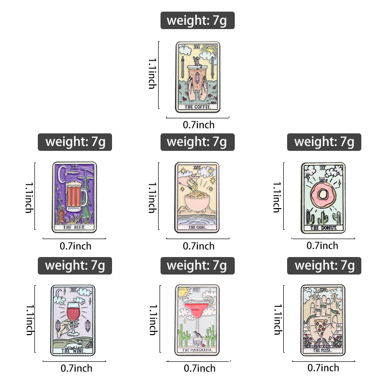 Gıda Tarot emaye pimleri kahve - Wine Beer Pizza incelemesi ve fiyatı