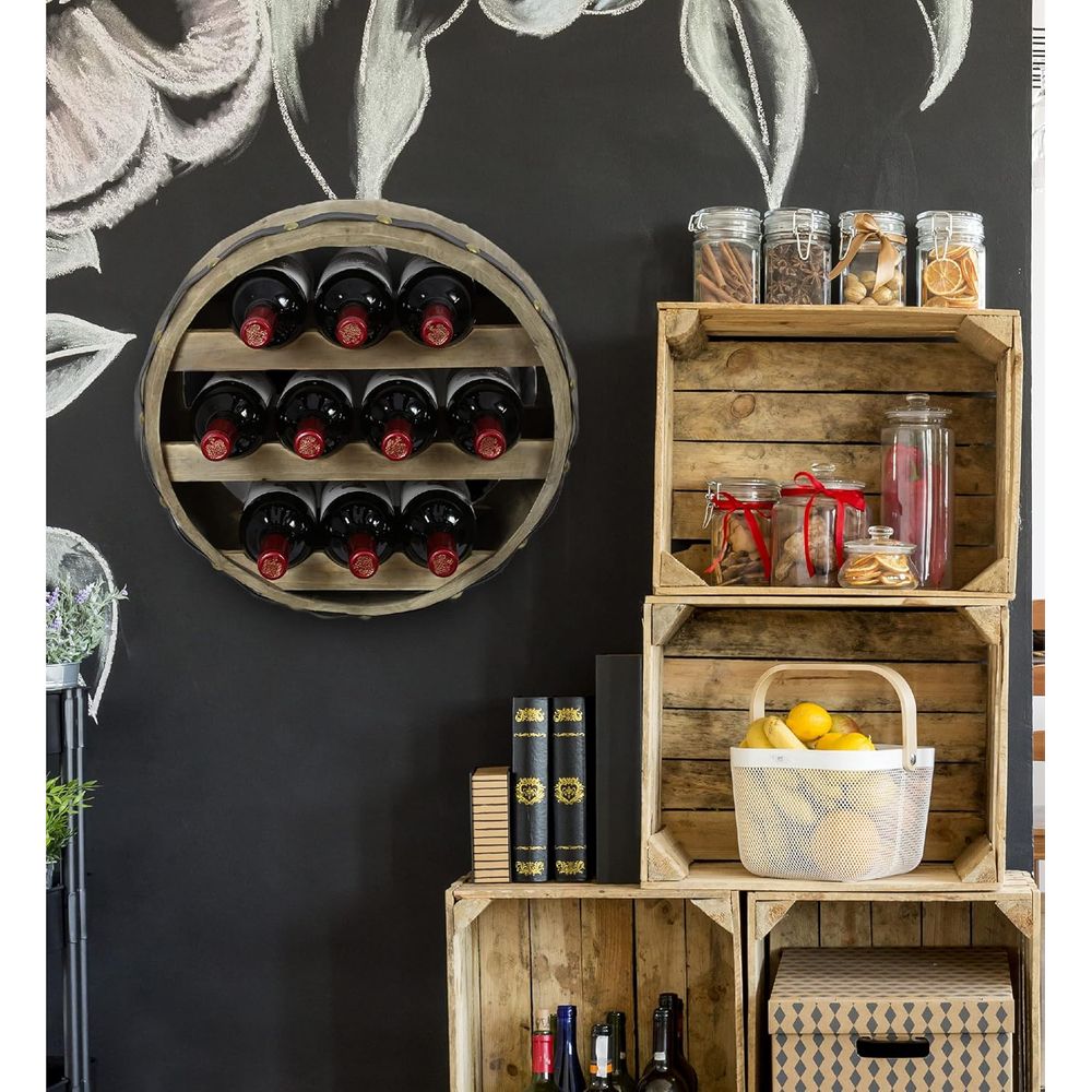 Doğal Ahşap Endüstriyel Duvara - Wine Rack Wall Mount incelemesi ve fiyatı