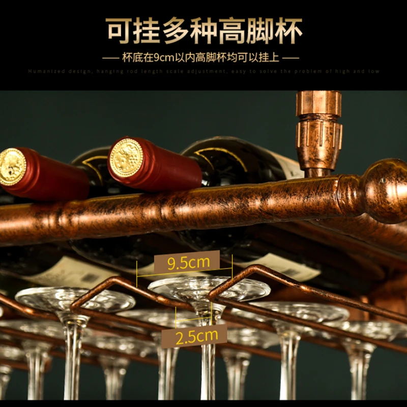 Vintage Bronz Siyah Demir Meta - Wine Rack Wall Mount incelemesi ve fiyatı